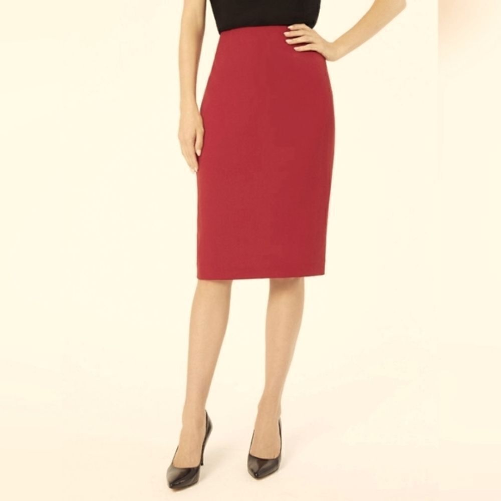 Kasper Size 8 Petite Back-Slit Polyester Skirt